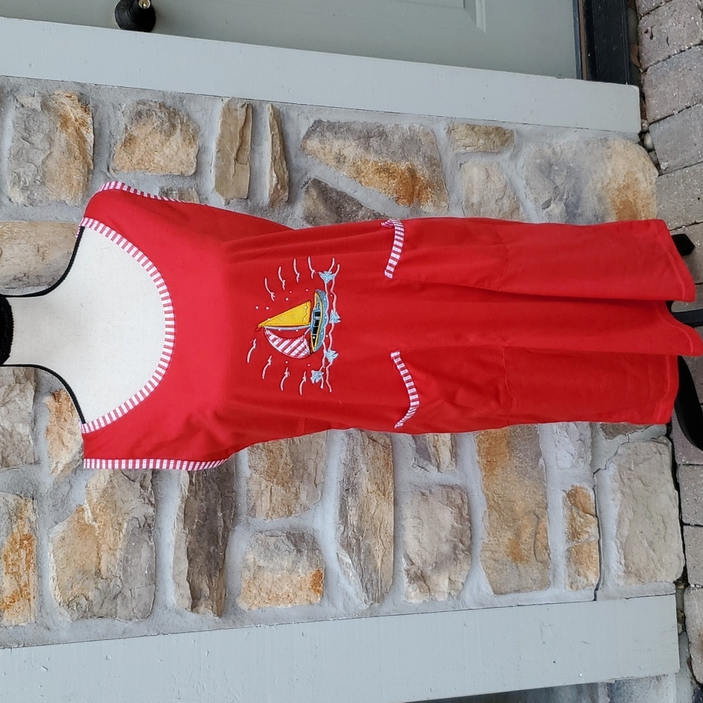 SAILBOAT FISH DRESS COVERUP WUTLOU M NWT